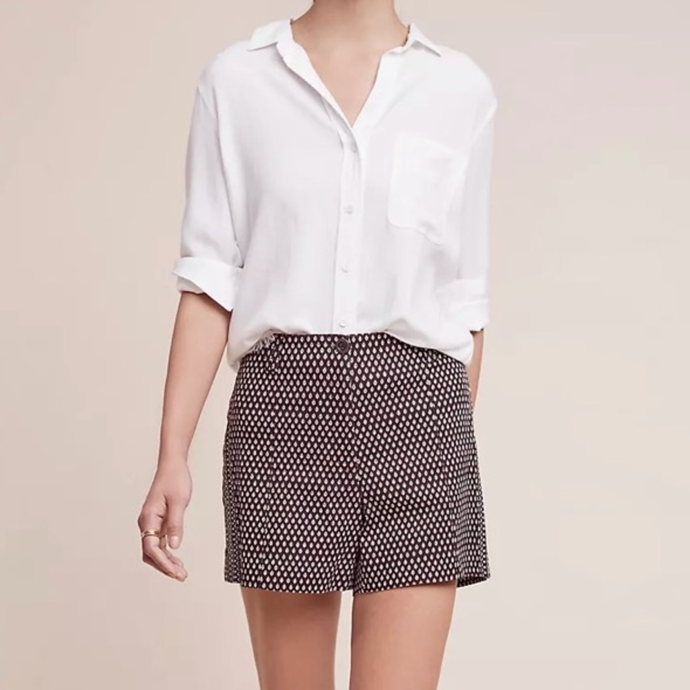 Anthropologie Cartonnier Sarah high rise print shorts- 4 - Picture 9 of 9